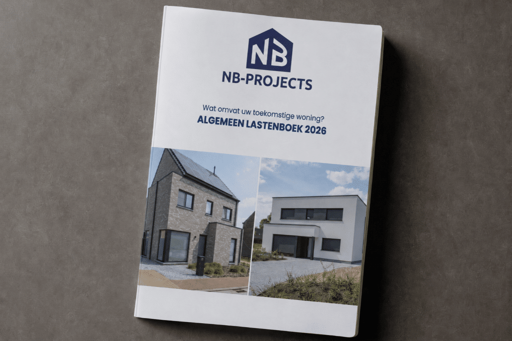 Het Algemeen Lastenboek 2026 van NB-Projects met een overzicht van wat uw toekomstige woning omvat.
